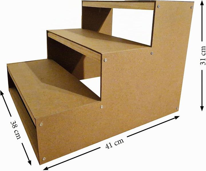 Haustiertreppe Hundetreppe, mit Stoffbezug, in Schwarz, 3 Stufen (1 x Haustiertreppe), 41 x 38 x 31