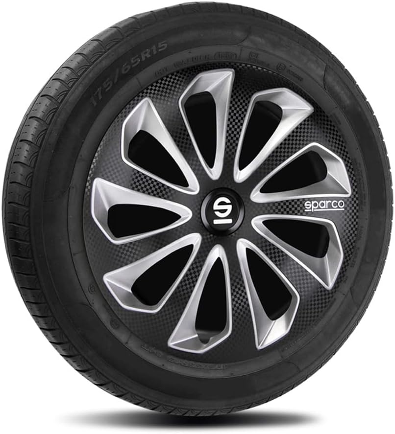 Satz Sparco Radzierblenden Sicilia 13-Zoll Schwarz/Silber/Karbon