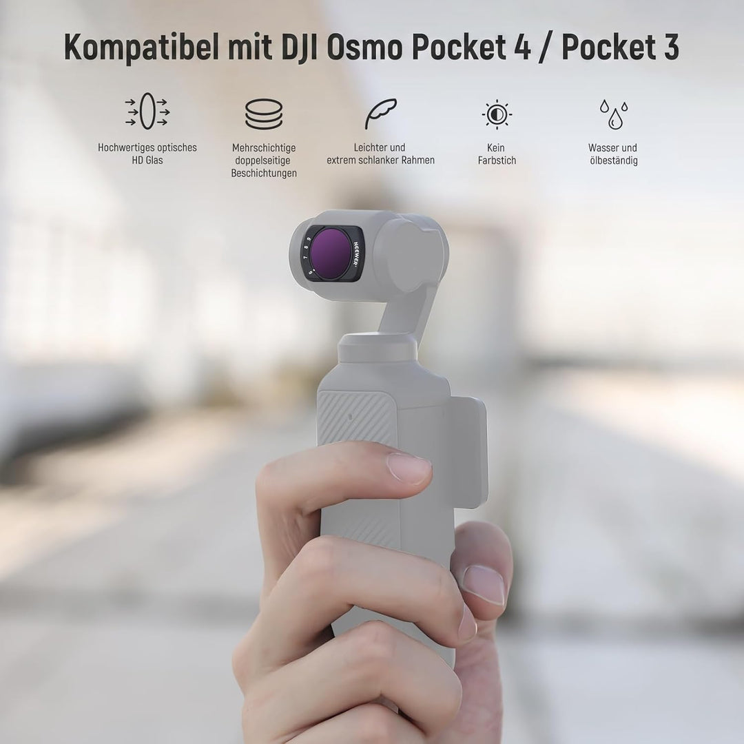 NEEWER ND64-512 Variabler ND Filter Kompat mit DJI Osmo Pocket 3, Magnetisch Filter mit 6-9 begrenzt