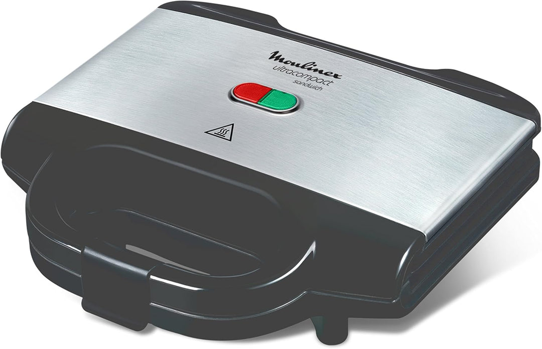 Moulinex SM156D Ultracompact Metal Sandwich-Maker, Platten mit Antihaftbeschichtung