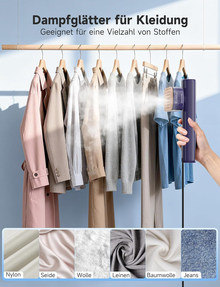 Sundu Dampfglätter, 1200W Steamer, Reisedampfglätter mit LED-Anzeige, Touch-Bedienung, Tragbarem Min