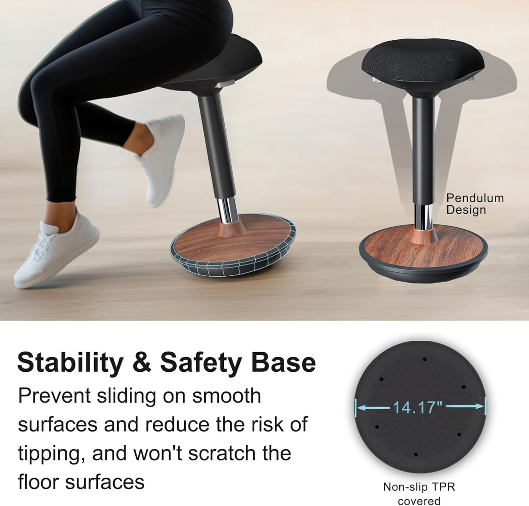 Stehhocker mit Wippfunktion – Ergonomischer Schreibtischhocker höhenverstellbar (59-84 cm) & rutschf