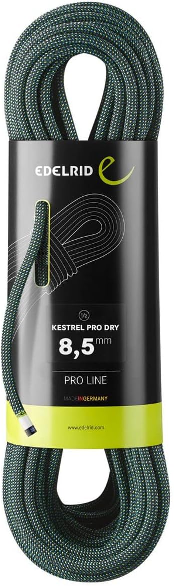 EDELRID Kestrel Pro Dry 8,5mm - Halbseil/Zwillingsseil Neon Green (499) 60m, Neon Green (499) 60m