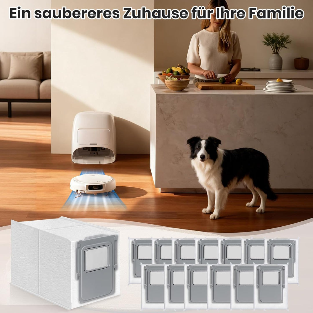 14 Stück Staubbeutel für DJI Romo S/Romo P/Romo A Staubsauger Absaugstation, 3L Grosse Kapazität Vli