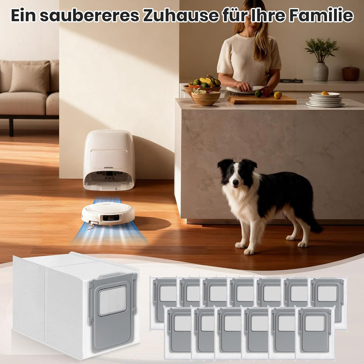 14 Stück Staubbeutel für DJI Romo S/Romo P/Romo A Staubsauger Absaugstation, 3L Grosse Kapazität Vli
