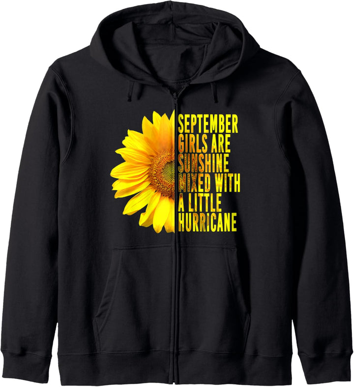 October Women Birthday Cute Sunflower Funny Quote Kapuzenjacke