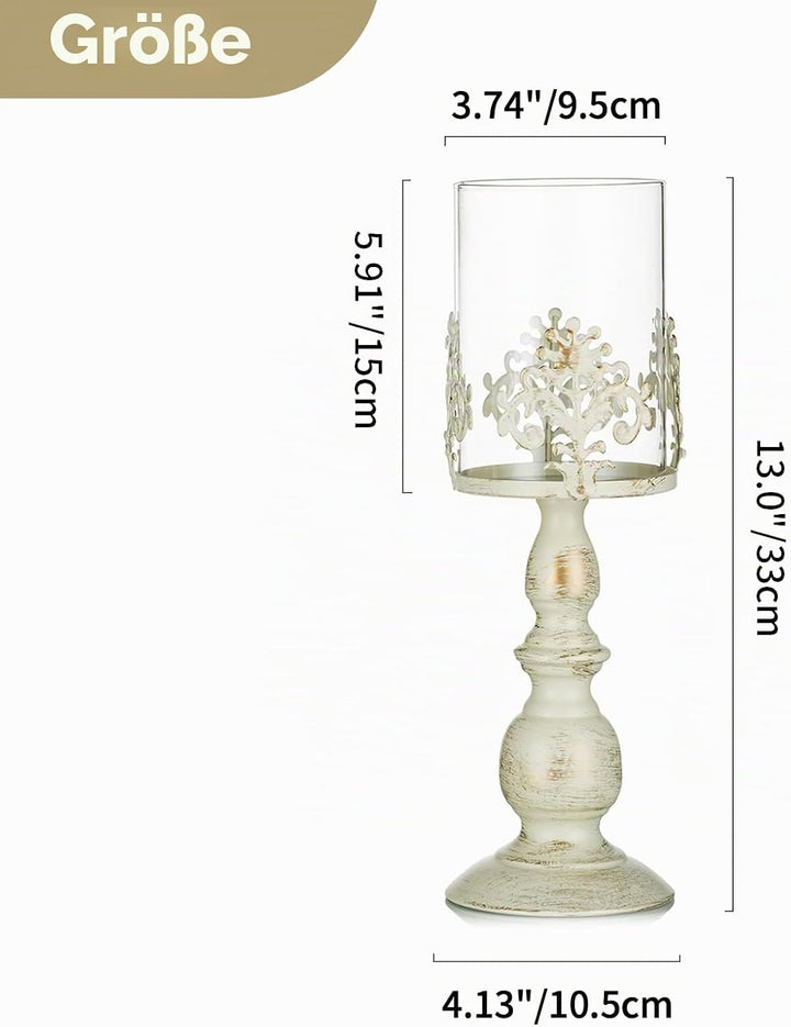 NUPTIO 2 Stücke Vintag Design Geschnitzter Kerzenständer, Hochzeit Party Weihnachten Tischdekoration