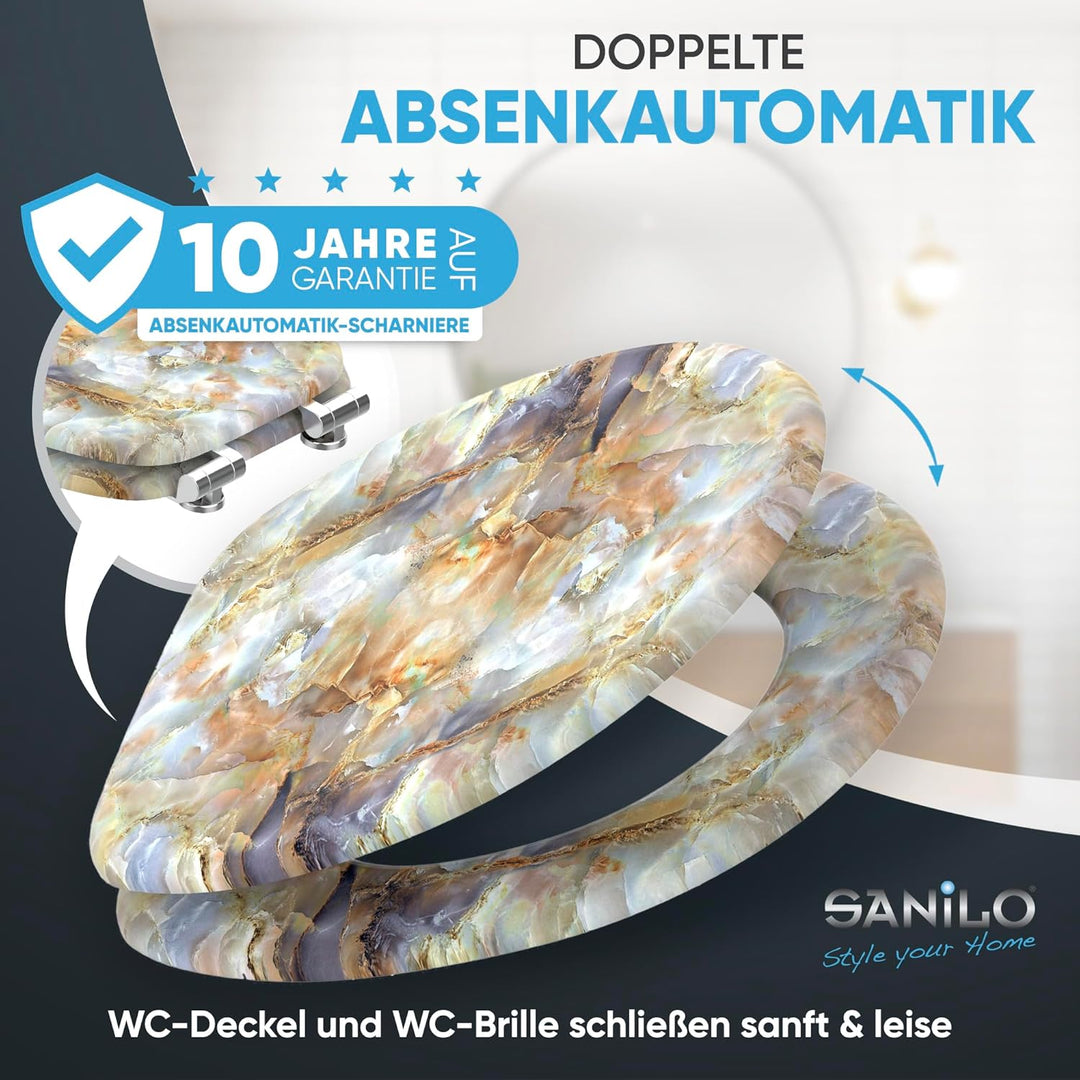 Sanilo WC Sitz mit Absenkautomatik, viele neue Toilettendeckel zur Auswahl, hochwertige Oberfläche,
