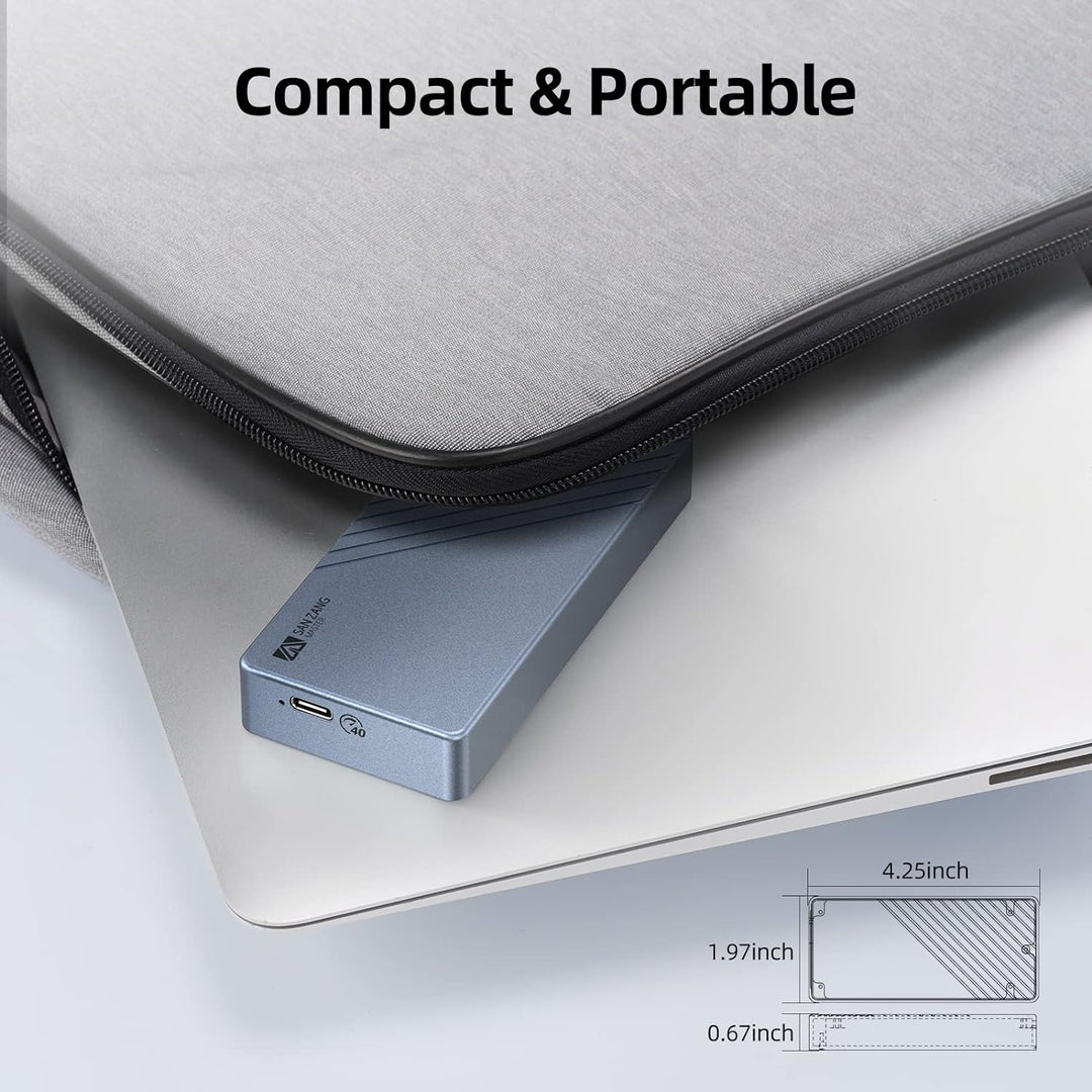 NVMe Gehäuse kompatibel mit Thunderbolt 3/4 USB 4/3.2/3.1/3.0 Typ C, SANZANG 40Gbit/s M.2 SSD Gehäus