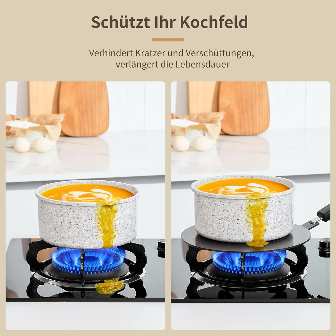 Induktion Adapterplatte Ø24cm mit abnehmbarem Griff, Hitzediffusor für nicht-induktives Kochgeschirr