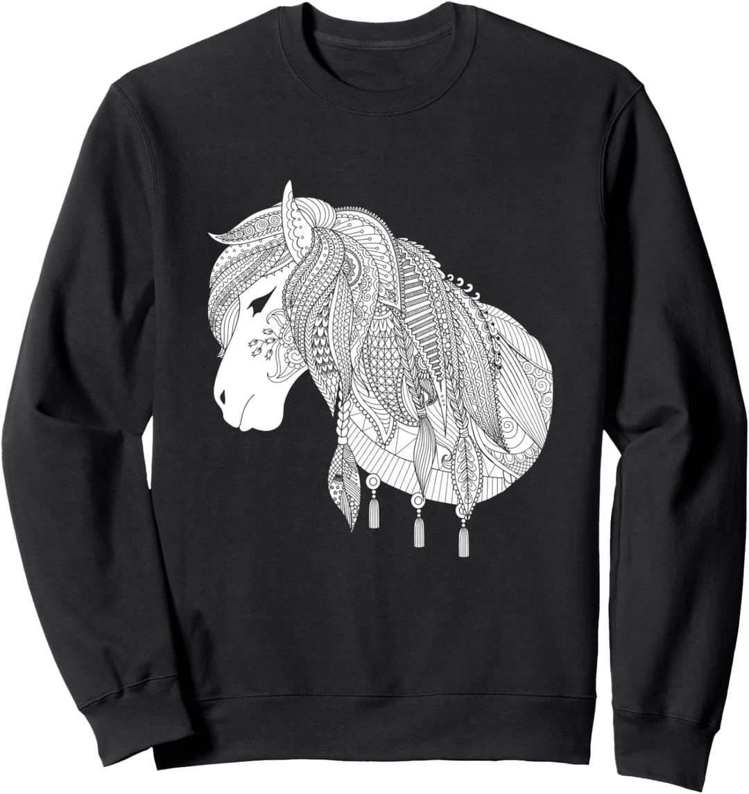 Pferd zum Ausmalen & Bemalen Kinder Geschenk Reiten Sweatshirt