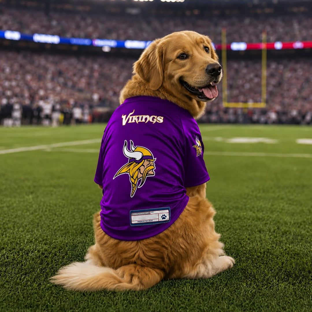 Littlearth NFL Minnesota Vikings Stretch-Haustiertrikot für grosse Hunde, Teamfarbe, grosser Hund Mi