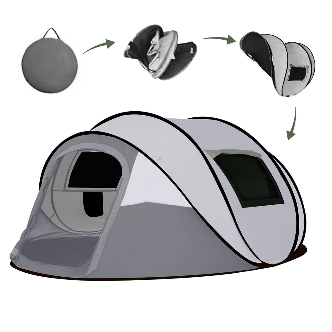 Camping Zelt, Pop Up Zelt 4-5 Personen, Automatisches Aufstellzelt in 3 Sekunden, Wurfzelte Wasserdi
