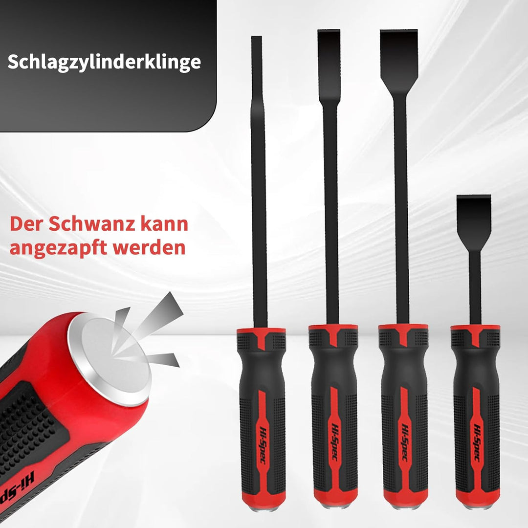4 Stück Dichtungsschaber, Schaber Werkzeug, Carbon-Automobil-Schaber-Set mit Metall Schlagköpfen, 23