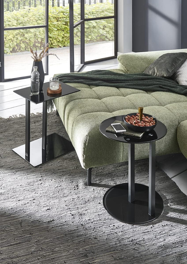 HAKU Möbel Beistelltisch, Metall, schwarz, 45 x 35 x 50 cm 35D x 45W x 50H Rechteckig, 35D x 45W x 5