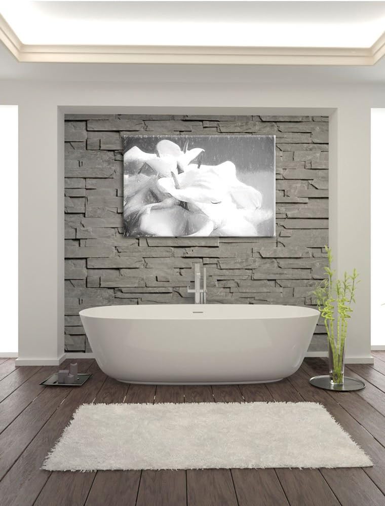 Pixxprint Calla Lilien / 100x70cm Leinwandbild bespannt auf Holzrahmen/Wandbild Kunstdruck Dekoratio