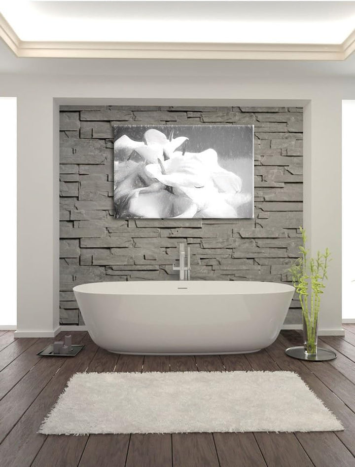 Pixxprint Calla Lilien / 100x70cm Leinwandbild bespannt auf Holzrahmen/Wandbild Kunstdruck Dekoratio