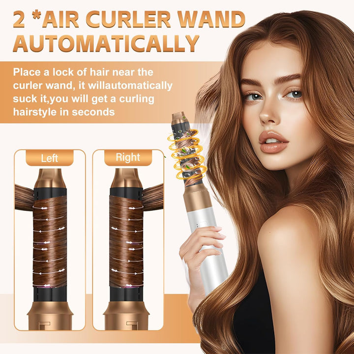 Anluomania Warmluftbürste, 1000W Haartrockner, Föhnbürste Set mit Professioneller Föhn, Rundbürste,