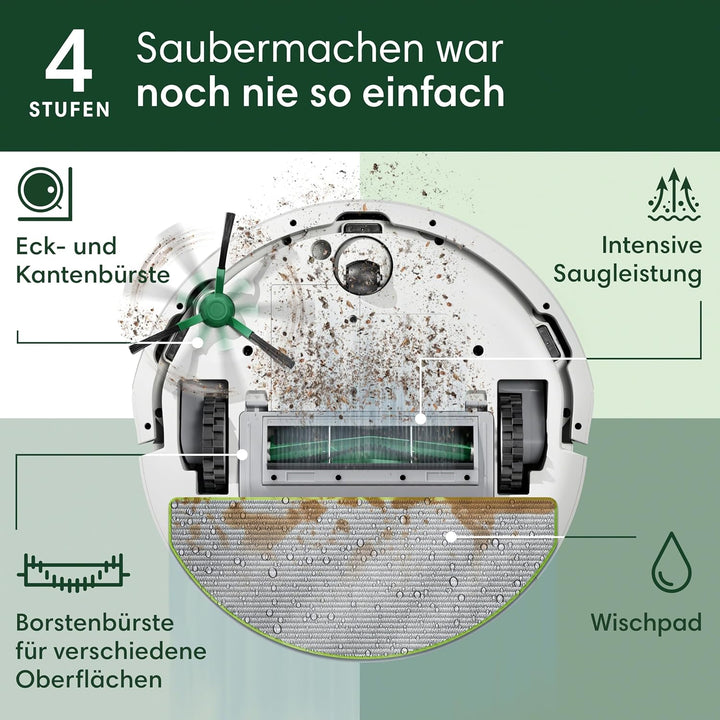 iRobot Roomba 105 Combo - Saugen + Wischen - Clearview LiDAR - 7000Pa - 120 mins- SmartScrub - Umfäh