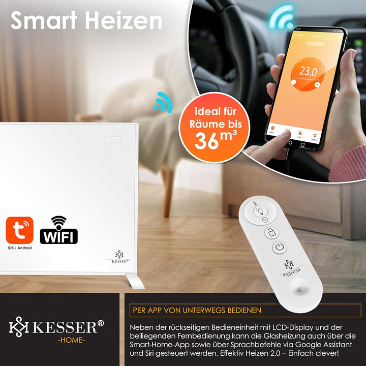 KESSER® Infrarotheizung Energiesparend Infrarot Standgerät & Wandmontage Elektroheizung 540W mit Fer