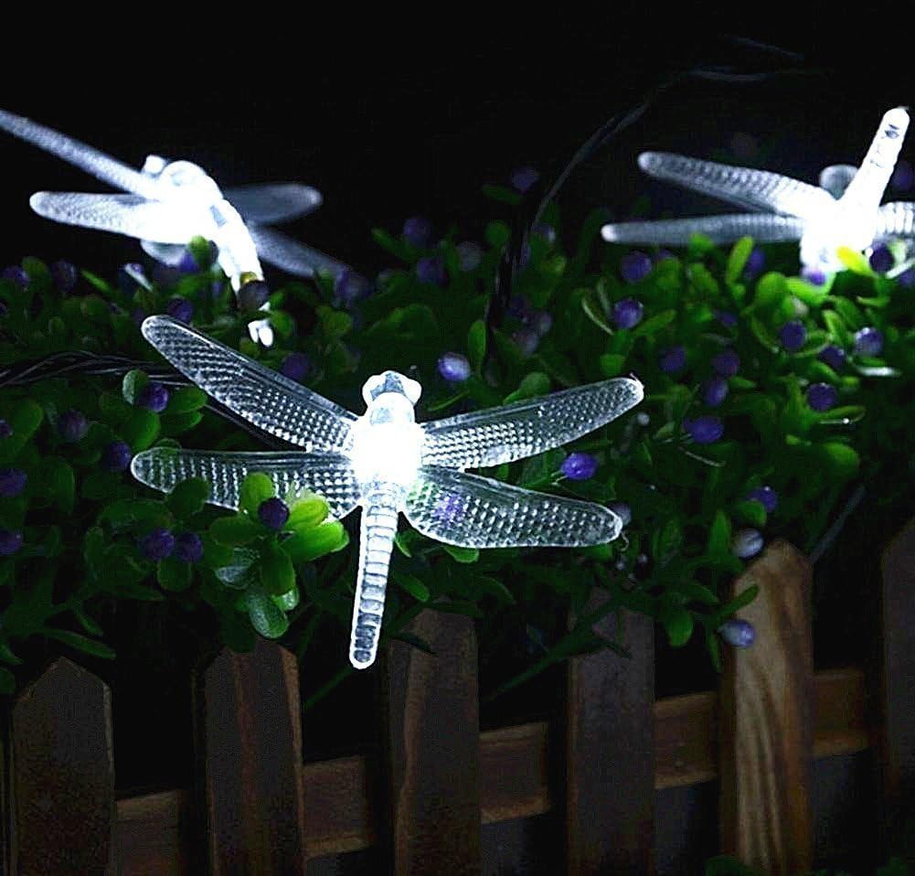 Solar Lichterkette Aussen, 20ft 30 LED Libelle Licht,Wasserdichte lichterkette Dekorative für Garten
