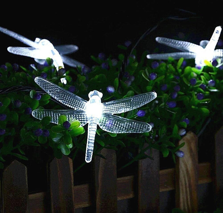 Solar Lichterkette Aussen, 20ft 30 LED Libelle Licht,Wasserdichte lichterkette Dekorative für Garten
