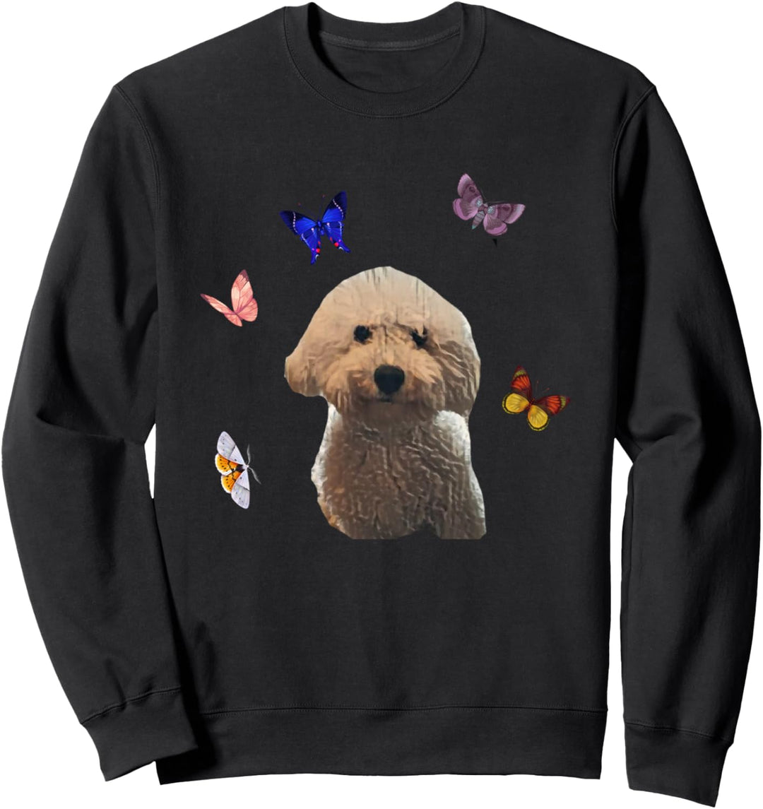 Bichon Frise mit Schmetterlingen Entwurf Sweatshirt