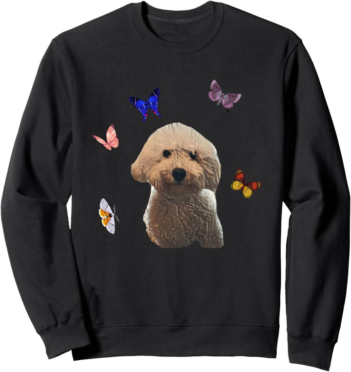 Bichon Frise mit Schmetterlingen Entwurf Sweatshirt