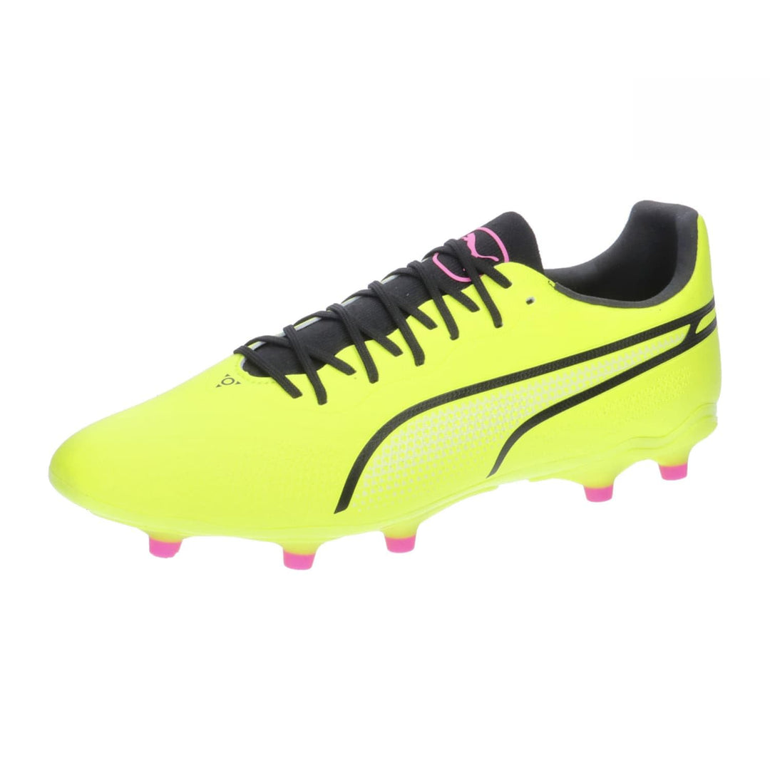 PUMA Mens King Ultimate Soccer Cleats Cleated, Firm Ground, Turf - Black 39 EU Electric Lime Puma Bl