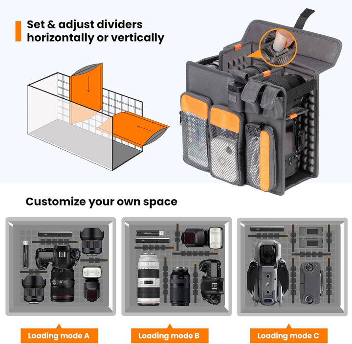 TARION 3-in-1 Kamerarucksack Wasserdichter Fotorucksack Spiegelreflex DSLR Rucksack mit 15,6 Zoll La