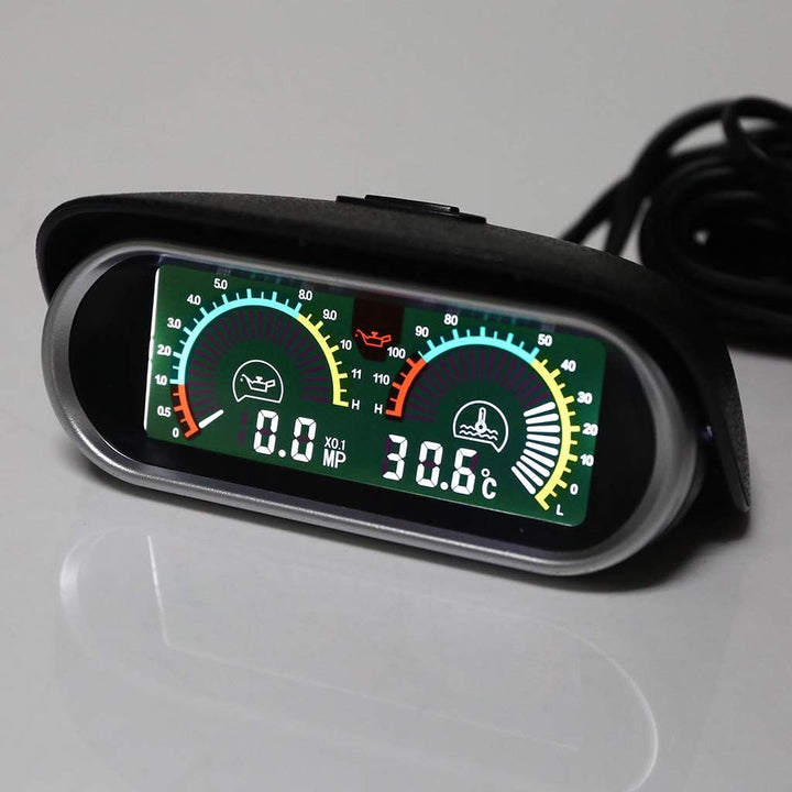 Buwei 2 Funktionen 12V / 24V Universal Truck Auto Öldruckanzeige + Wassertemperaturanzeige Set Meter