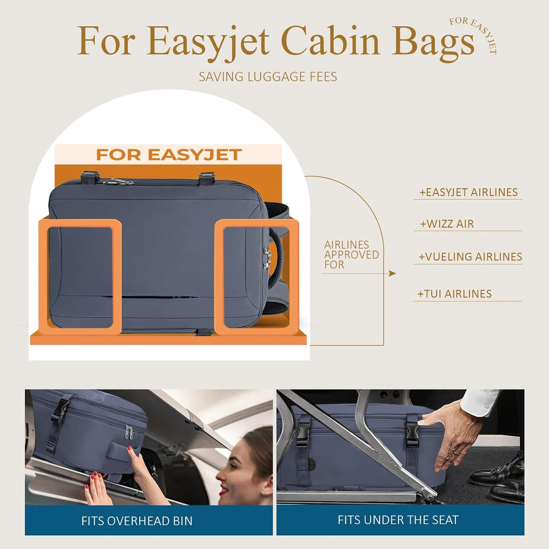 Lossga Handgepäck für Easyjet 45x36x20 Reiserucksack Damen Rucksack Männer Frauen Wanderrucksack Was