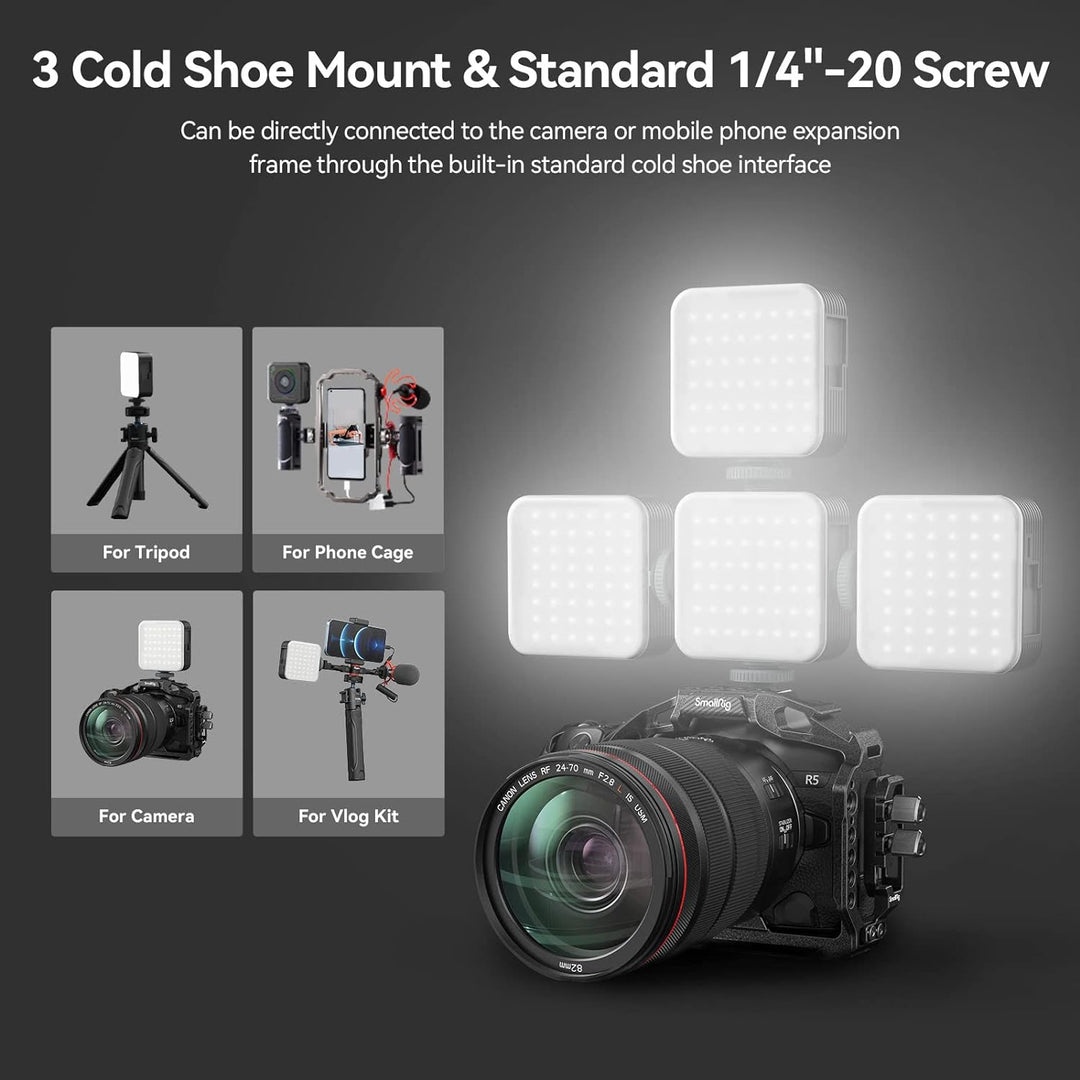 SMALLRIG RGB-Videoleuchte mit Integriertem 2500mAh-Akku, 108 RGB-Perlen Video Licht RGB mit 12 Licht