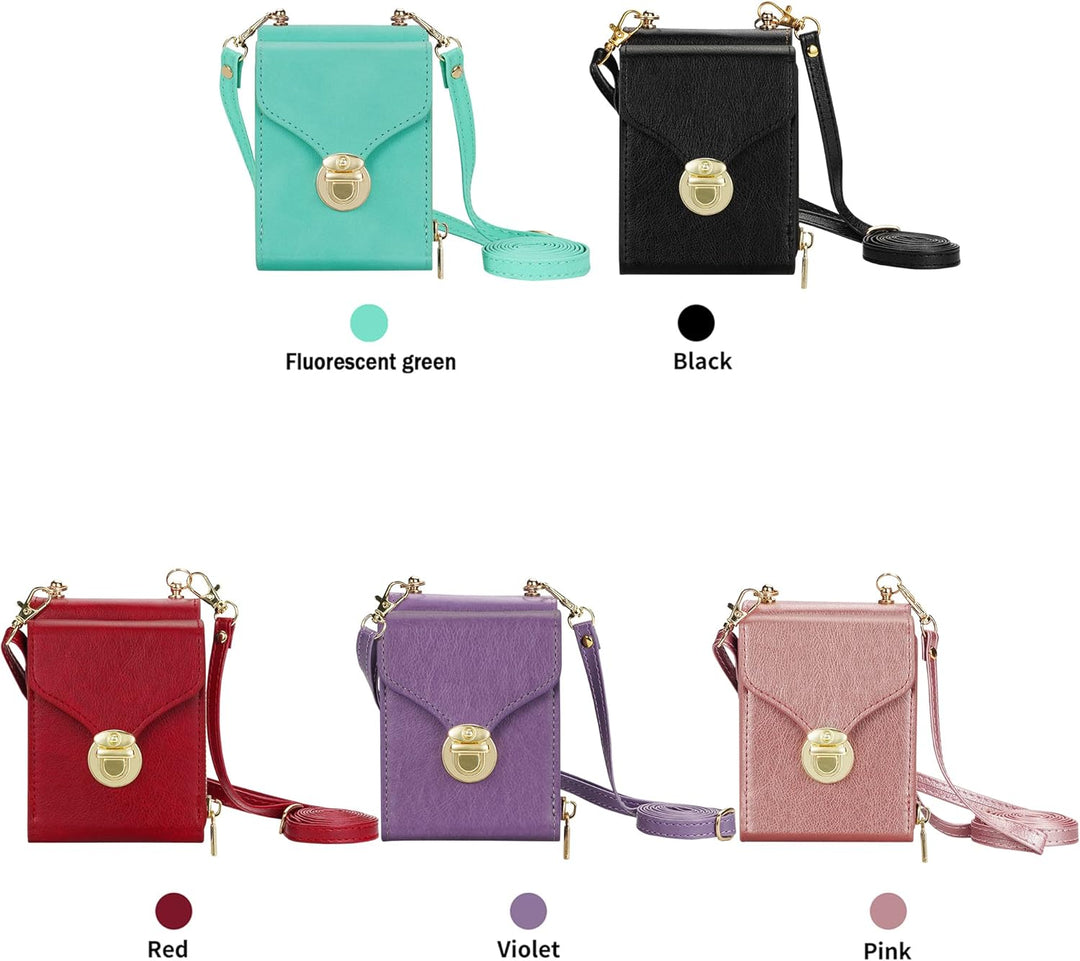 UDBKKDX Brieftasche Handyhülle für Samsung Galaxy Z Flip 4, Schnalle Frauen Mattes Leder hülle mit B