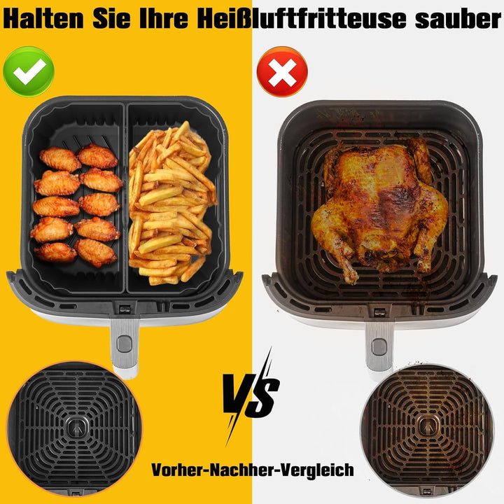 Airfryer Silikonform für Cosori Turboblaze 5,5L/5,7L/6L/6,2L/6,4L, 3 Stk Silikoneinsatz Heissluftfri