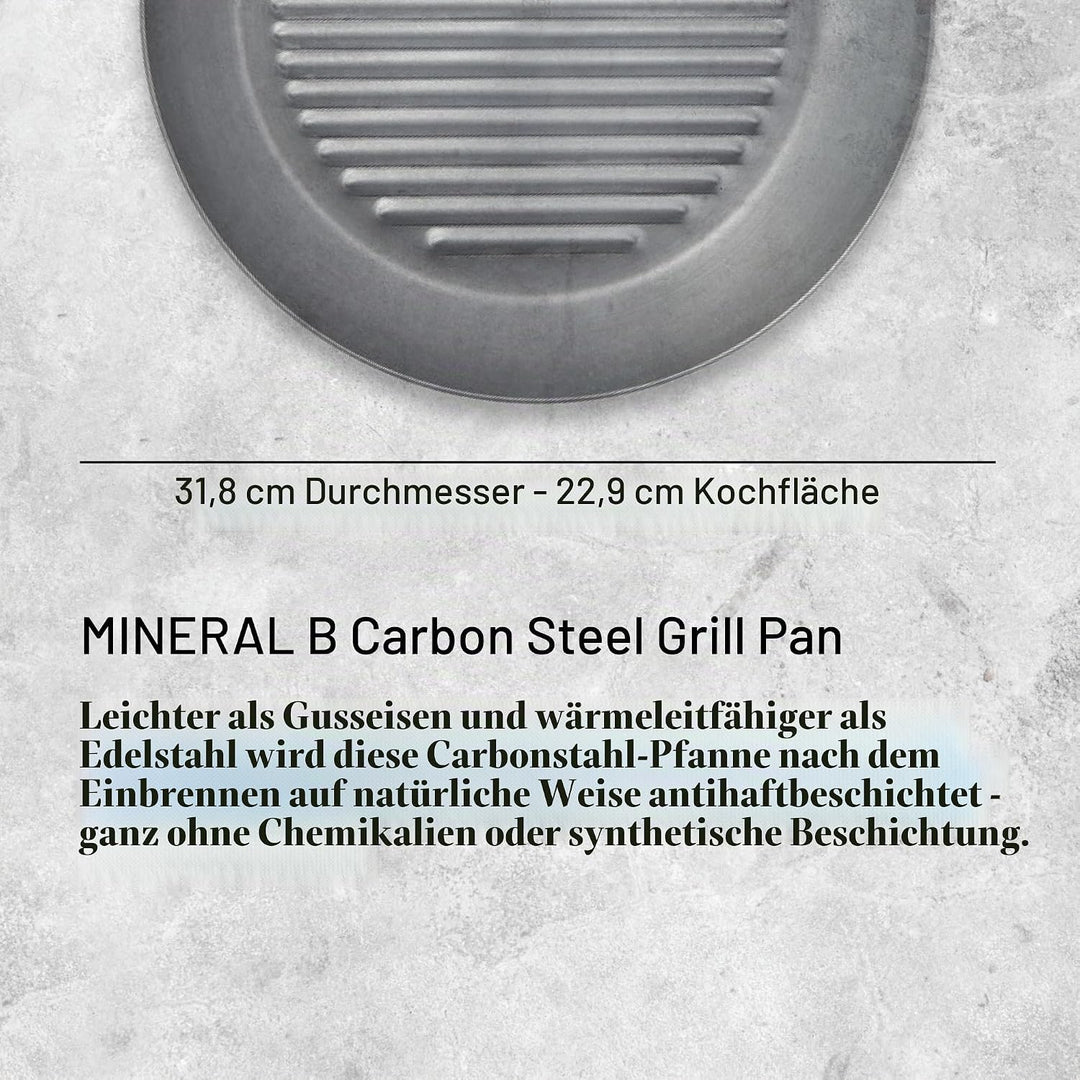 De Buyer 5613.32 Grillpfanne, Edelstahl, Silber, 32 cm