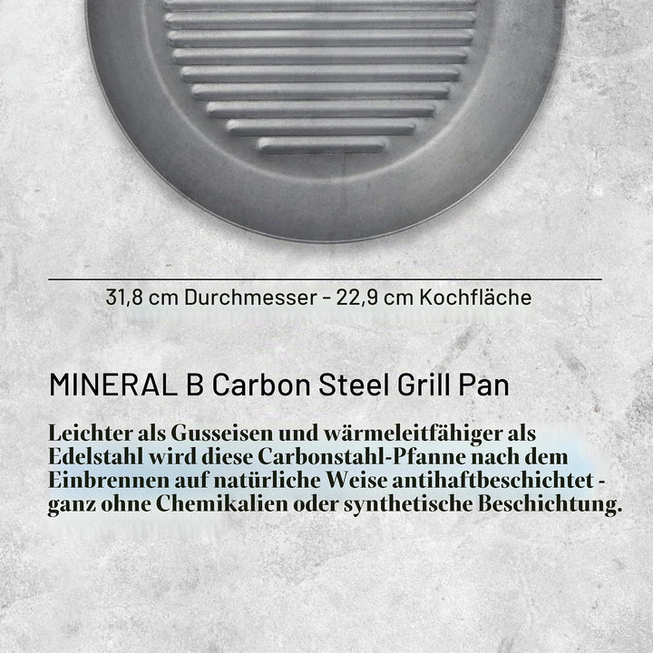 De Buyer 5613.32 Grillpfanne, Edelstahl, Silber, 32 cm