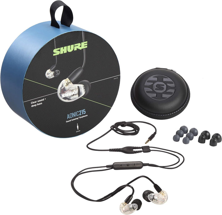 Shure AONIC 215 Wired Sound isolierende Ohrhörer, klarer Sound, Einzelfahrer, sicherer In -Ear -Anpa