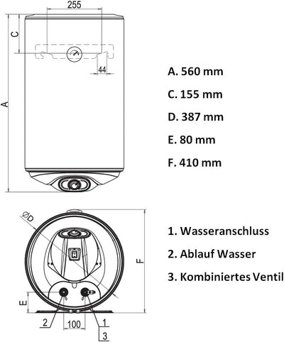 Boiler Warmwasserspeicher 30L druckfest Eldom Favourite Digital, Wi-Fi, 30L