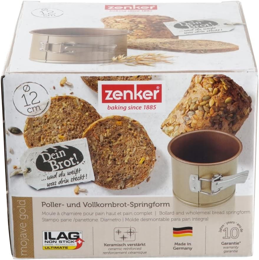 Zenker Pollerbrot-Springform – Runde Brotform als Zubehör zum Backen – 12er Brotbackform mit Antihaf