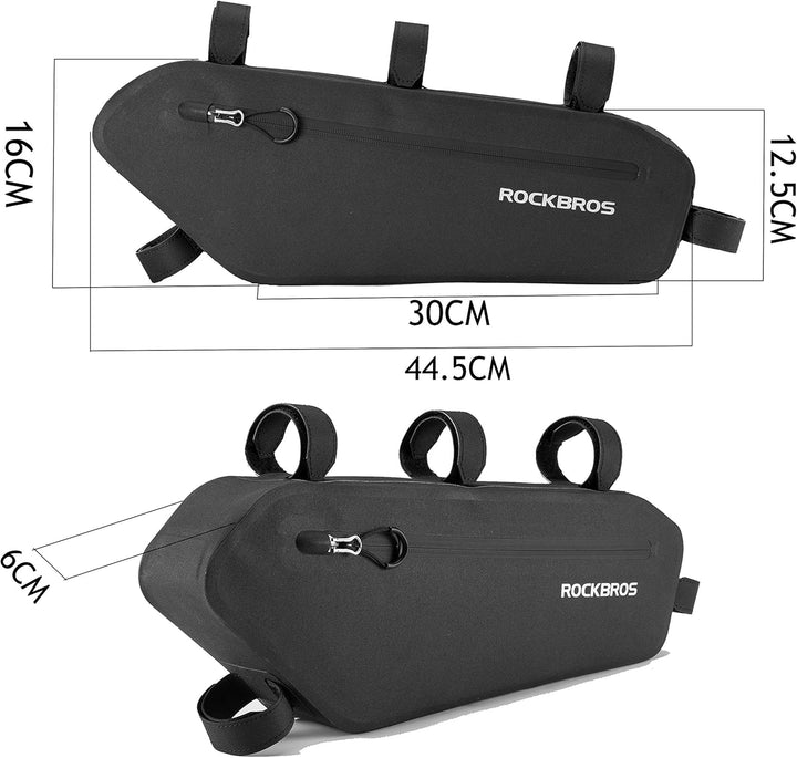 ROCKBROS Fahrradtasche Rahmen Wasserdicht Rahmentasche Triangle Bag Dreiecktasche ca.3L Schwarz 4l,