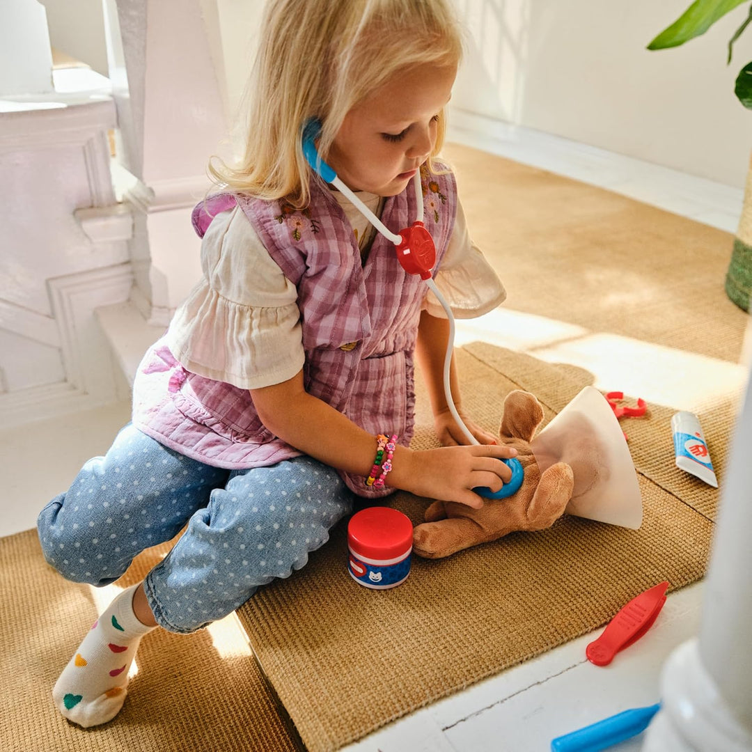 Melissa and Doug Tierarzt Spielzeug Kinder | Pet Doctor Tierarzt Spielset | Kuscheltier Zubehör | Ro