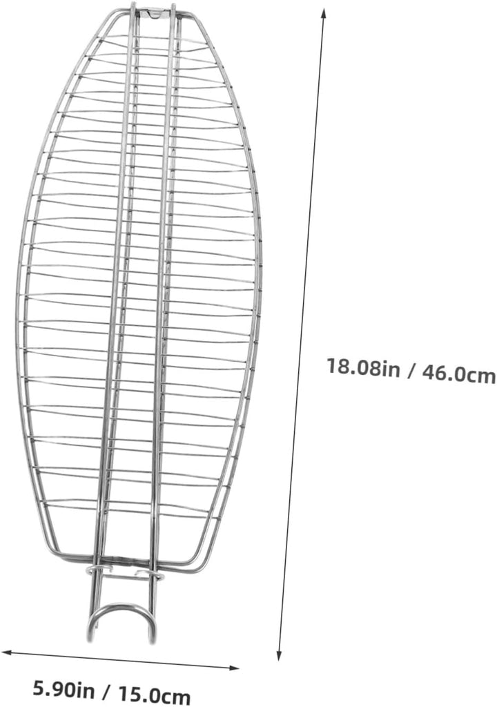 HANABASS Robuster Fischgrillkorb aus Edelstahl Ovalshaped BBQ Grillzubehör für Camping und Picknicks