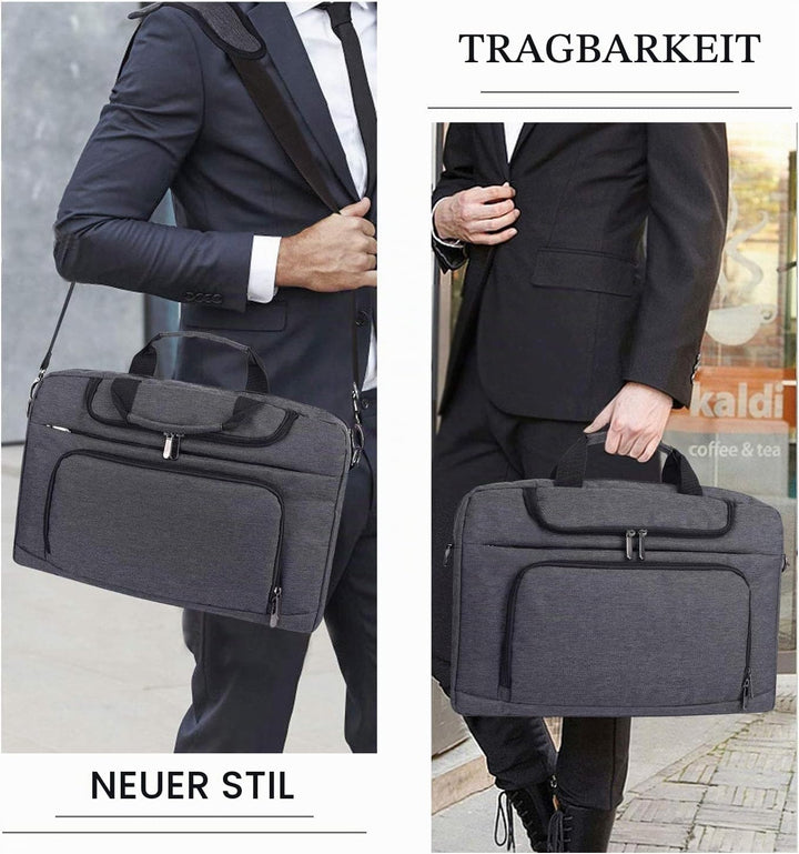 BERTASCHE Laptoptasche 14 Zoll Notebooktasche Schulter Tasche für Uni Arbeit Business 14 Zoll Grau,