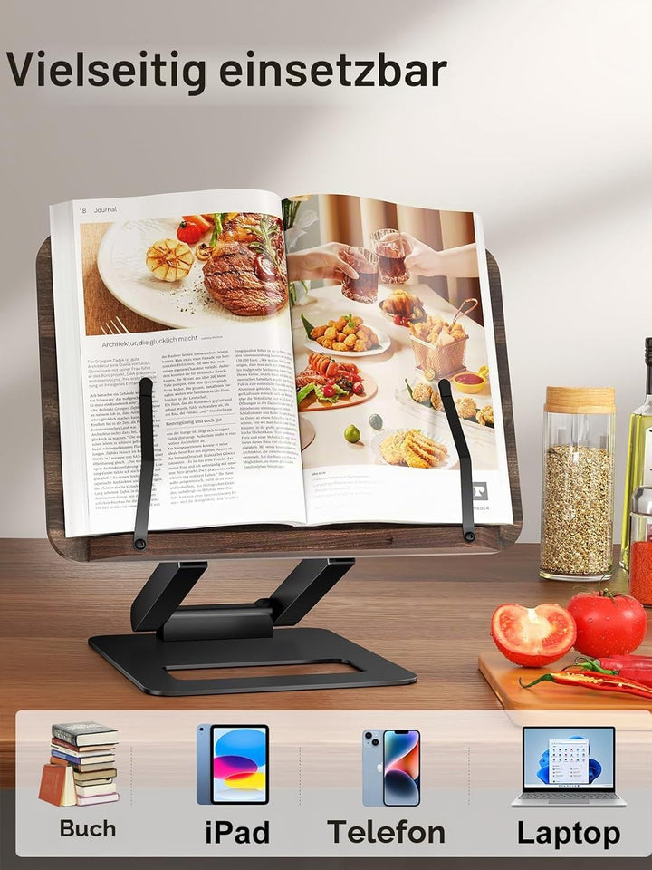 Tounee Buchständer, Teleskop-Buchhalterständer, höhenverstellbar, ausziehbares Design, ergonomischer
