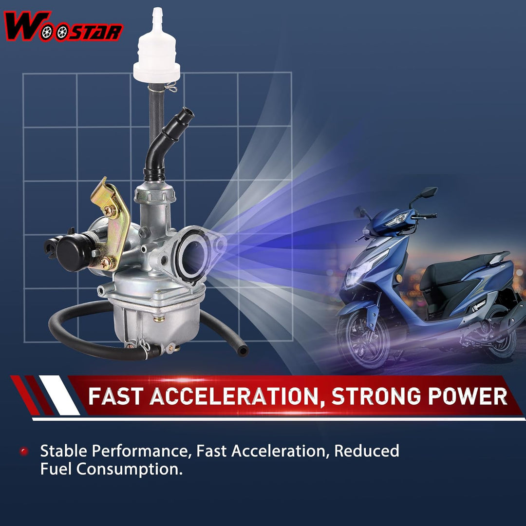 WOOSTAR 44mm Big Bore Zylinder mit Rückstossstarter mit Vergaser und Luftfilter Modifizierter Motor