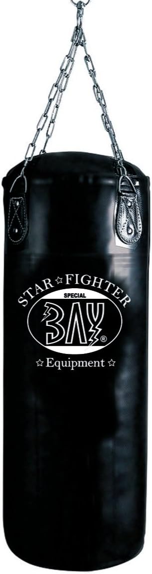 BAY® "STAR FIGHTER" fertig gefüllter "80 x 32 cm" Sandsack Boxsack mit Stahlkette Stahl Kette Aufhän
