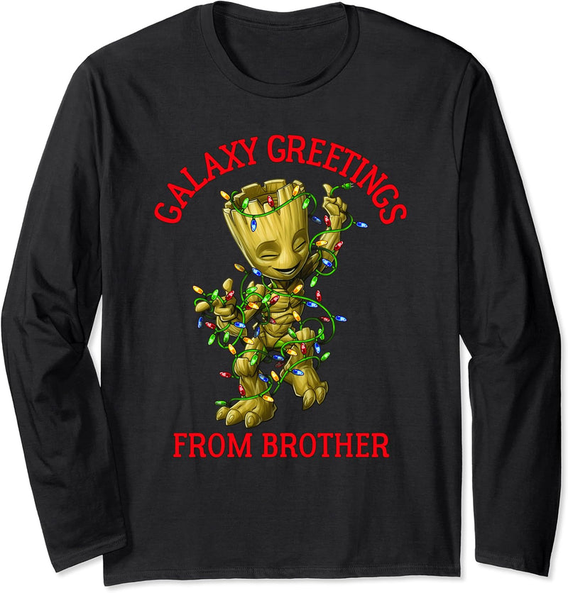 Marvel Groot Galaxy Greetings From Brother Weihnachten Langarmshirt