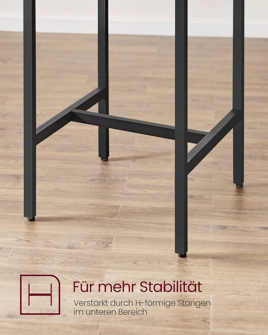 VASAGLE Bartisch mit Barhocker-Set, Esstisch mit 2 Stühlen, Küchentisch klein 60 x 60 x 90 cm, Barst