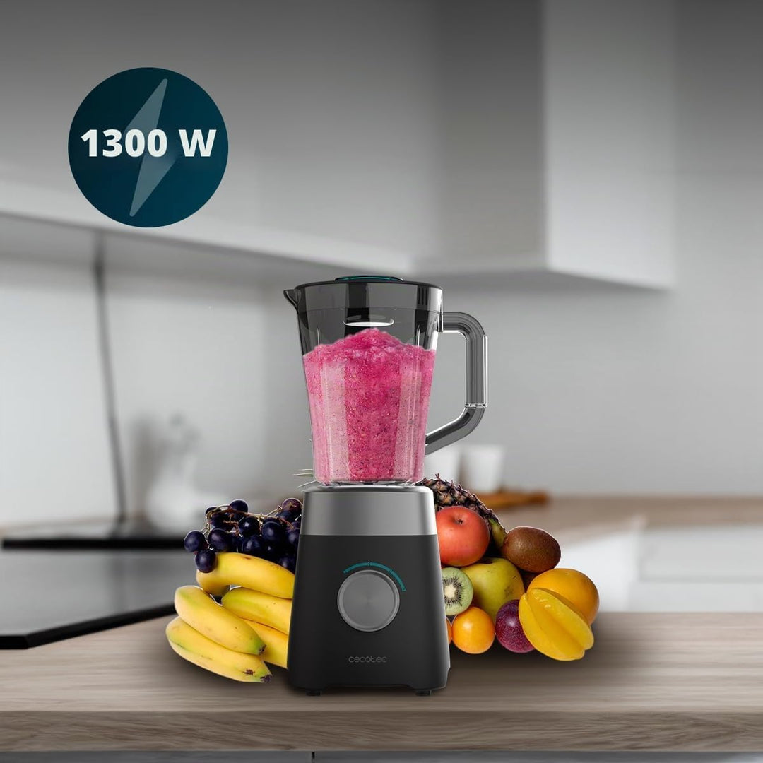 Cecotec Standmixer Power Black Titanium 1300MAX B Pro, 1300 W, 20.000 U/min, 2 Stufen + Pulse, 1,5 l